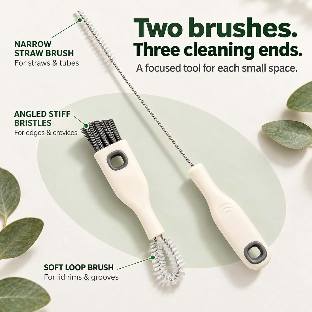 LUSTRIB 2-Piece Cup Lid and Straw Cleaning Brush Set with Dual-Brush Design (photo 4)