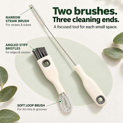 LUSTRIB 2-Piece Cup Lid and Straw Cleaning Brush Set with Dual-Brush Design (photo 4)