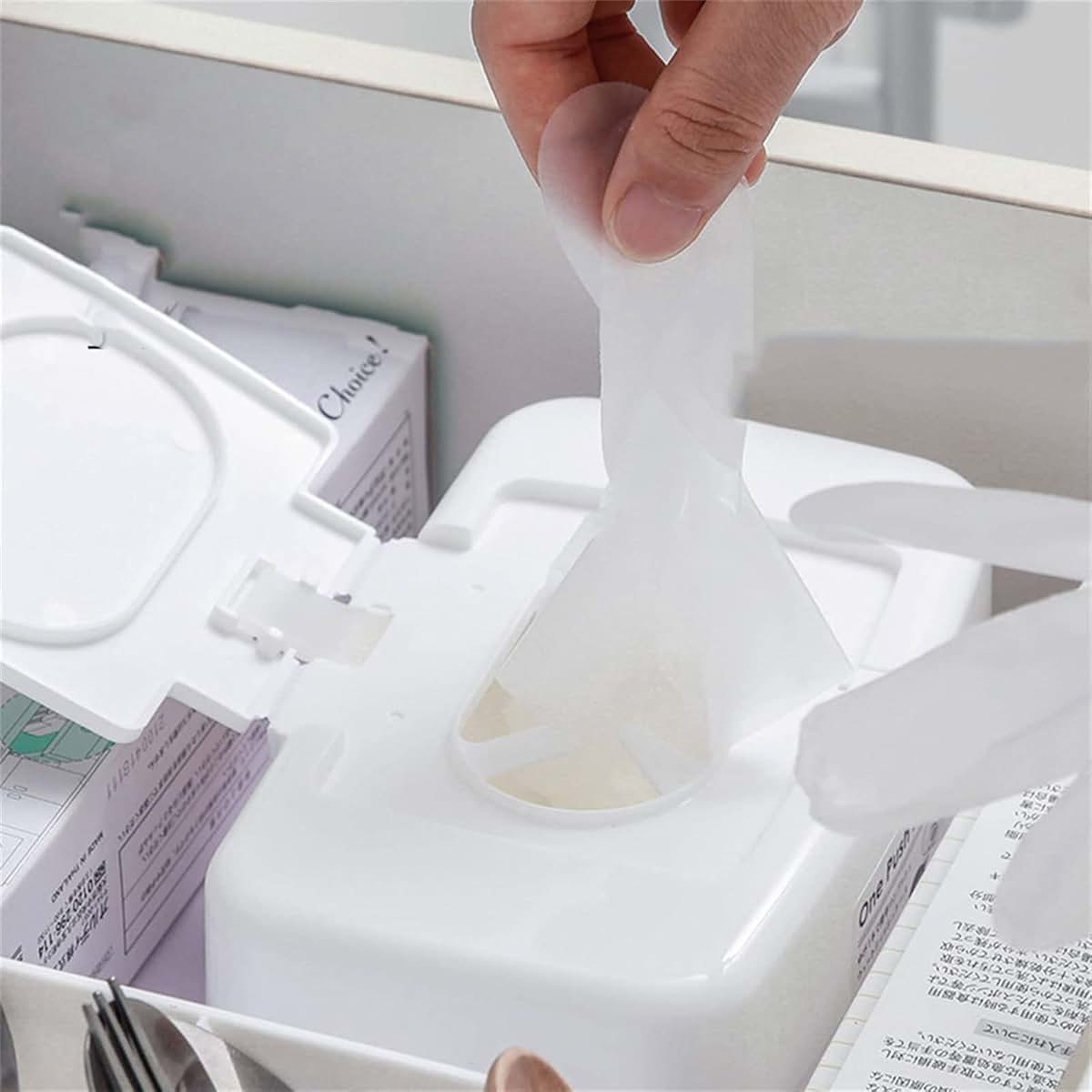 Caralin Wet Wipe Dispenser - White Plastic Storage Box (photo 4)