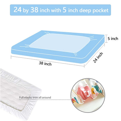 Beach Themed Fitted Mini Crib Sheets for Pack N Play Mattresses
