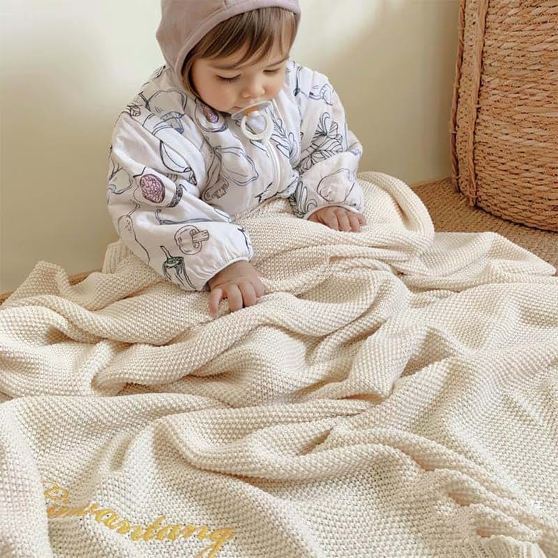 ZoikoM Personalized Baby Knit Blanket with Embroidered Name (photo 4)