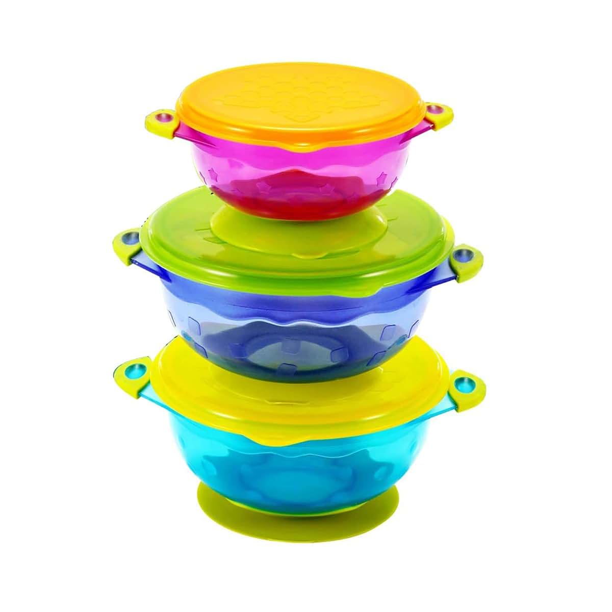 PandaEar Baby Suction Bowls 3 Sizes Stackable With Lids