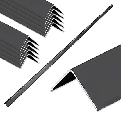 Kajivue Black Aluminum Corner Guards - 1 x 1 x 48 Inch 10 Pack