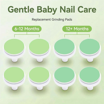24-Piece Electric Nail Trimmer Replacement Pads for Momcozy Nail File, Dark and Light Green