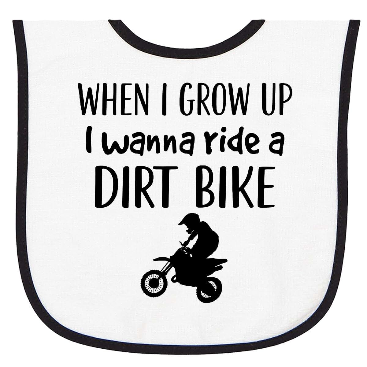 inktastic Motocross Dirt Biker Baby Terry Cloth Bib with Contrast Trim