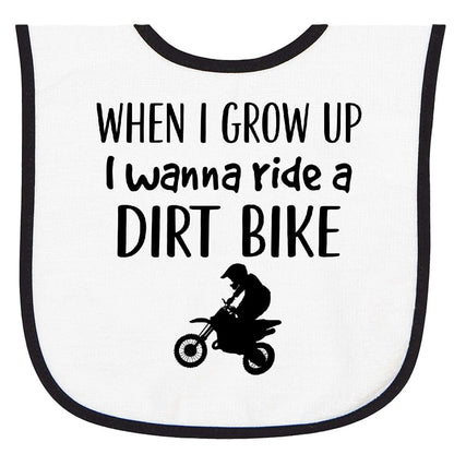 inktastic Motocross Dirt Biker Baby Terry Cloth Bib with Contrast Trim