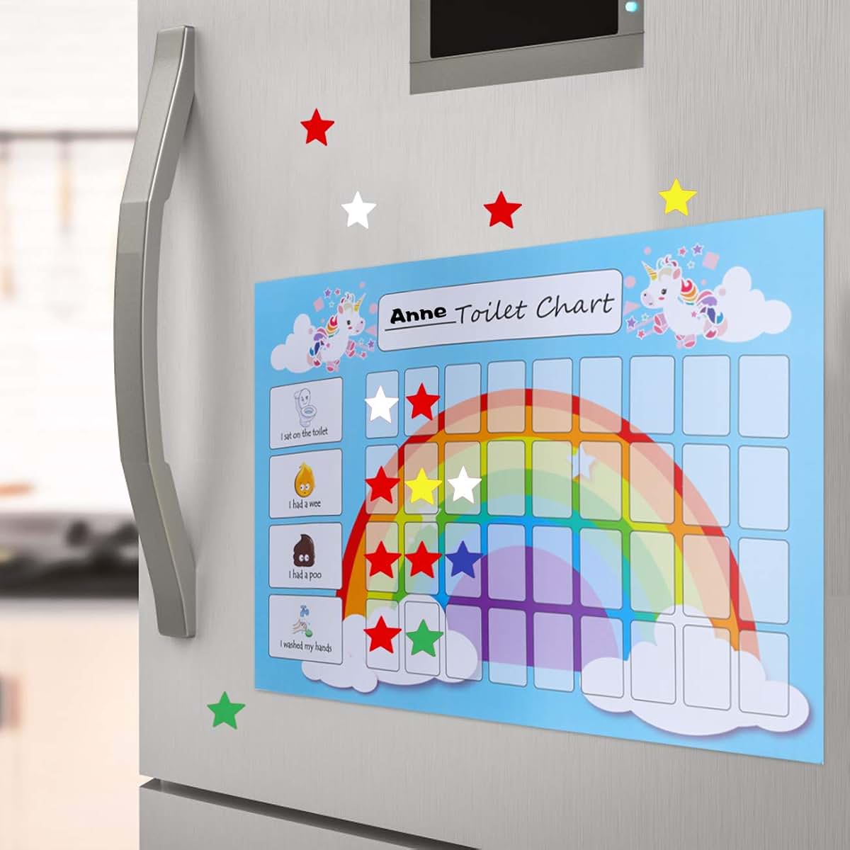 Unicorn Rainbow Potty Training Chart Twin Pack with Stickers