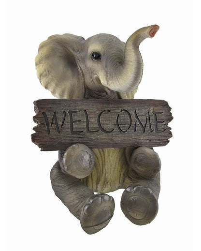 Things2Die4 Pachy Princess Baby Elephant Welcome Sign Resin Statue