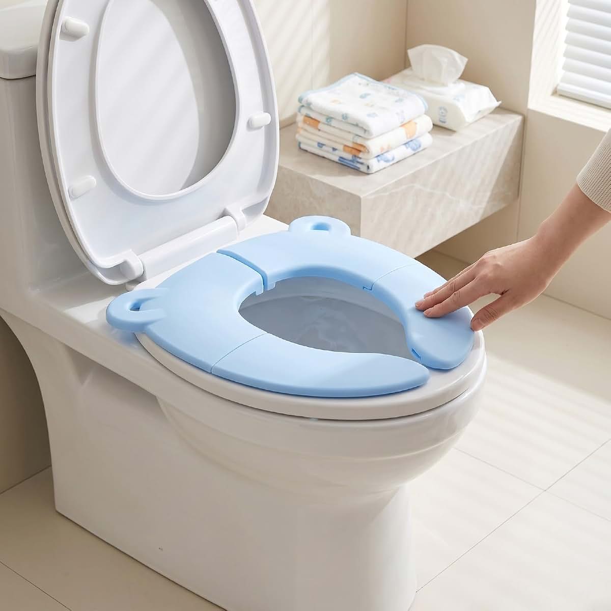 Aolidsive Foldable Potty Seat - Blue Travel Training Seat (photo 4)