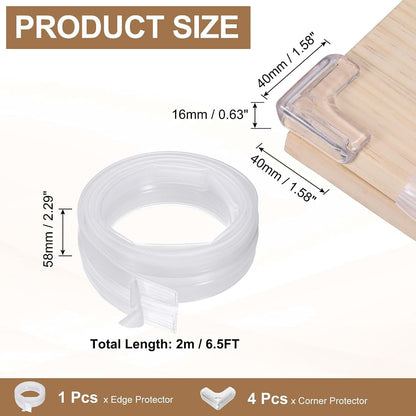uxcell Edge Corner Protector Transparent Safety Guard