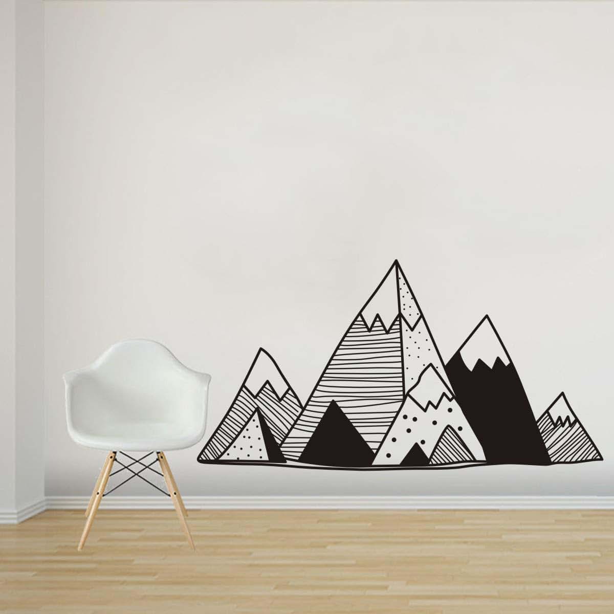 Juruoxin Mountains Geometric Vinyl Wall Sticker In Black