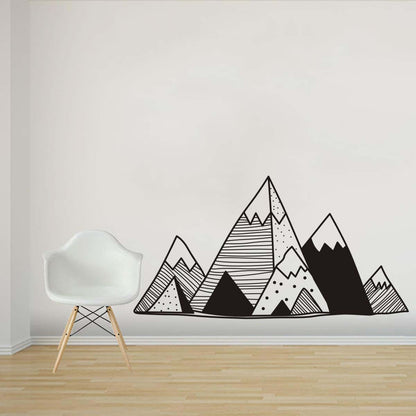 Juruoxin Mountains Geometric Vinyl Wall Sticker In Black