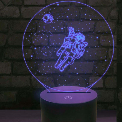 Jinnwell 3D Spaceman Astronaut Night Light Lamp Illusion Led 7 Color Changing Touch Switch Table Desk Decoration Lamps