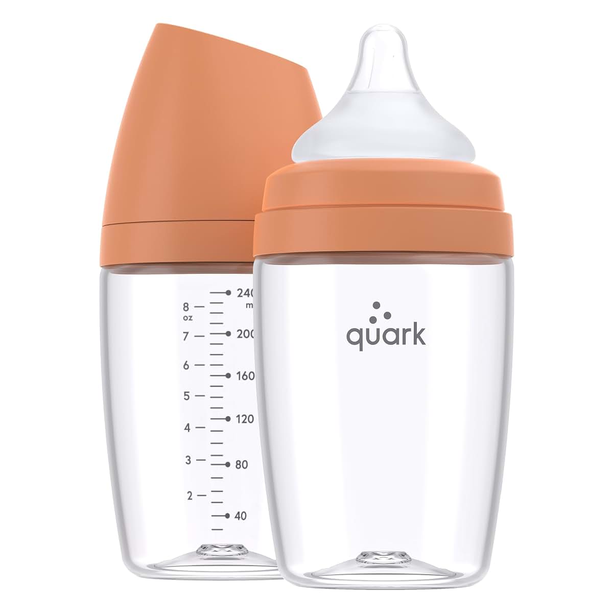 Quark BuubiBottle Max Slow Flow Baby Bottles for Breastfed Babies, 8 oz