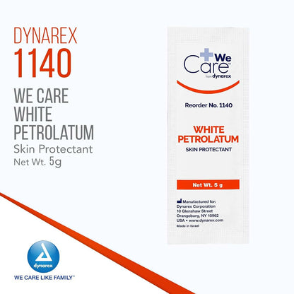 Dynarex White Petrolatum 144 Count 5g Foil Packets Skin Protectant Ointment