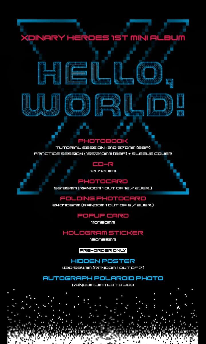DREAMUS Xdinary Heroes Hello, World! 1st Mini Album TUTORIAL SESSION Version CD+88p PhotoBook+1p PhotoCard+1p Folding