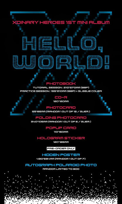 DREAMUS Xdinary Heroes Hello, World! 1st Mini Album TUTORIAL SESSION Version CD+88p PhotoBook+1p PhotoCard+1p Folding