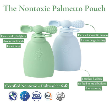 Lowcountry Littles Reusable Silicone Baby Food Pouches - 2 Pack