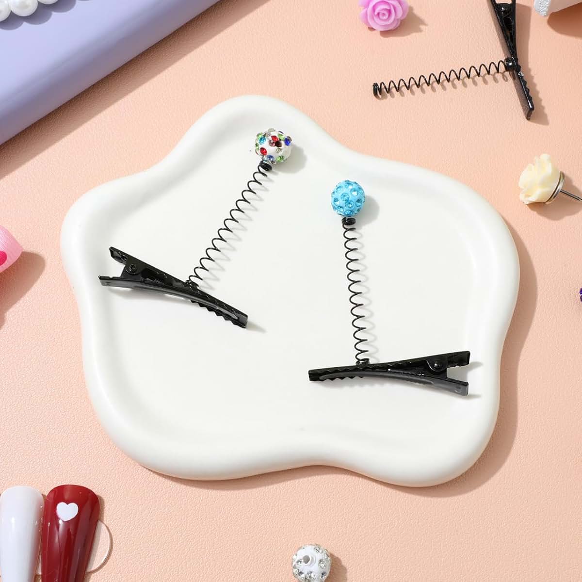 BabyOneStop 100-Pack Metal Duck Bill Clips, Black Alligator Hair Clips with Spring for Styling and DIY