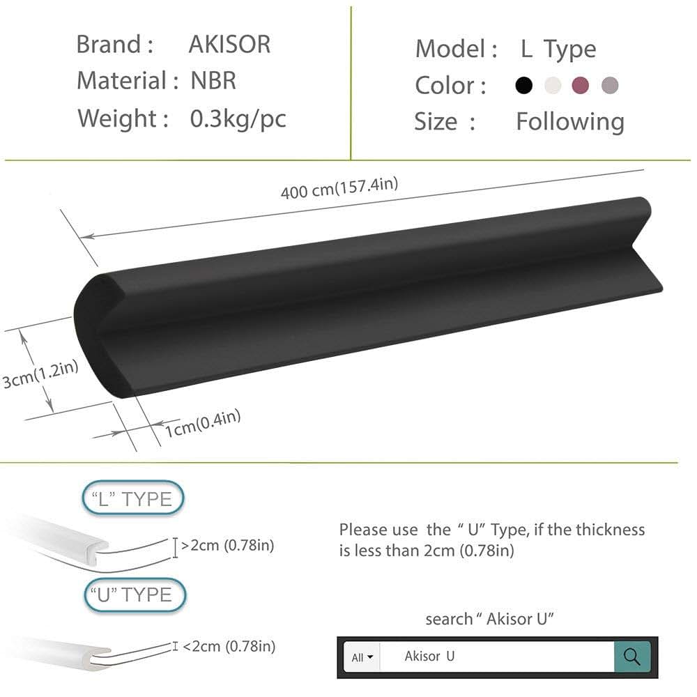 TRITINA Corner and Edge Guards - 14ft (4.3m) [ 13ft Edge Cushion + 8 Corner Cushion ] Premium Childproofing