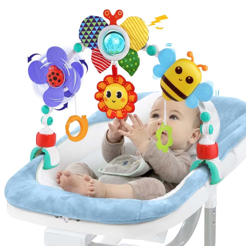 Adjustable Crib Mobile for Stroller, Bassinet, and Bouncer | Sensory Hanging Toys