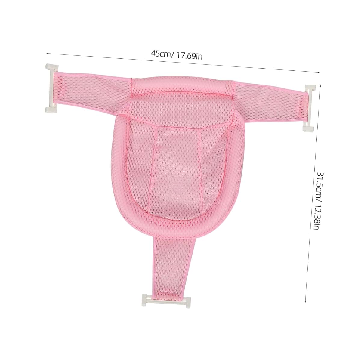 CORHAD Baby Bath Net Pocket for Newborns, Mesh Bath Support with Adjustable Length, Pink