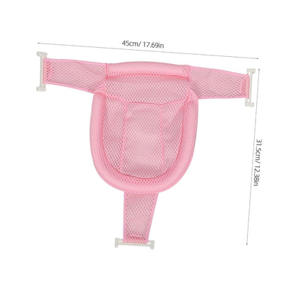 CORHAD Baby Bath Net Pocket for Newborns, Mesh Bath Support with Adjustable Length, Pink