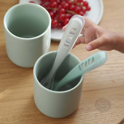 Béaba BEABA Baby's First Foods Spoon Set with Travel Case, Original Soft Silicone Baby Spoons, Baby Essentials, Travel (photo 4)