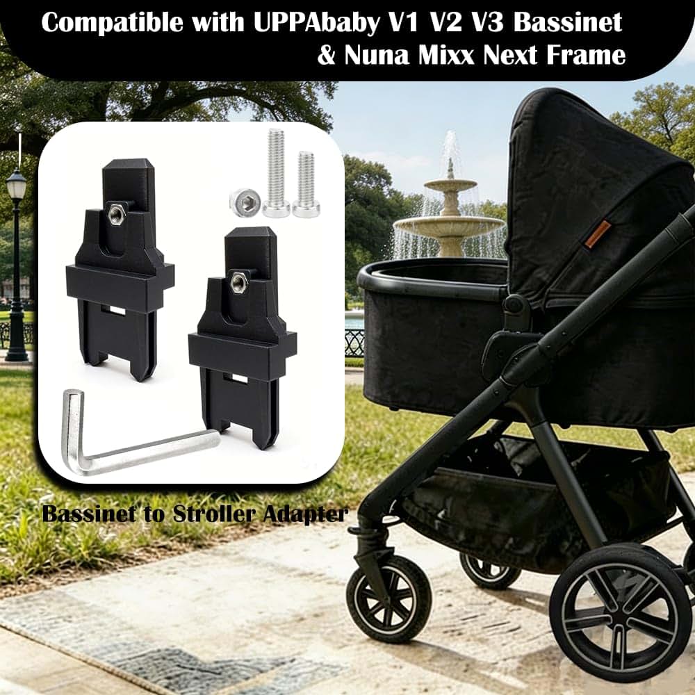 Bamokee Stroller Adapter Connectors Compatible with UPPAbaby V1 V2 V3 Bassinet and Nuna Mixx Next Stroller Frame (photo 2)