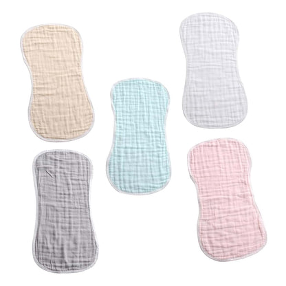 GLSTOY Baby Burp Cloths 5 Pack Cotton Washable Full Shoulder Coverage