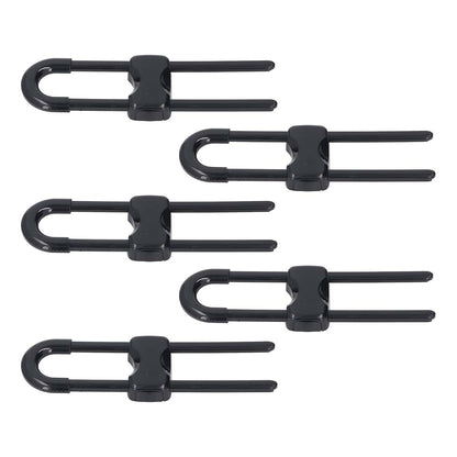 Fockety 5-Pack Sliding Cabinet Locks, U-Shaped Adjustable Latches in Black