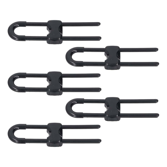 Fockety 5-Pack Sliding Cabinet Locks, U-Shaped Adjustable Latches in Black