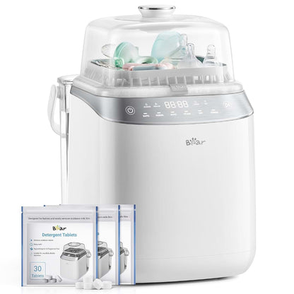 Bear Baby Bottle Washer Sterilizer Dryer All-in-One, 90 Detergent Tablets