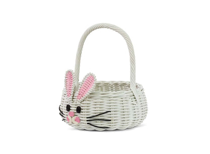 G6 COLLECTION Hand Woven Bunny Rattan Wedding Flower Girl Basket Decorative Bin Home Decor Organizer Cute Handmade