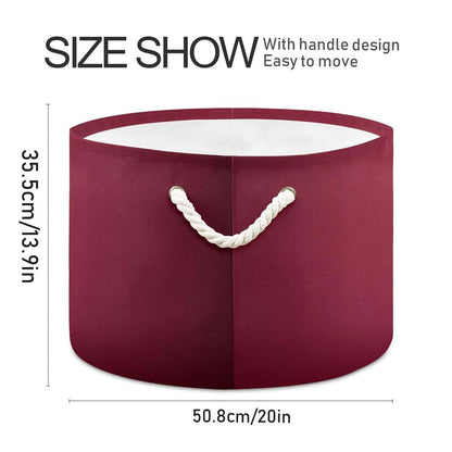 JUMBEAR Burgundy Red Solid Color Cotton Rope Basket With Handle (photo 2)