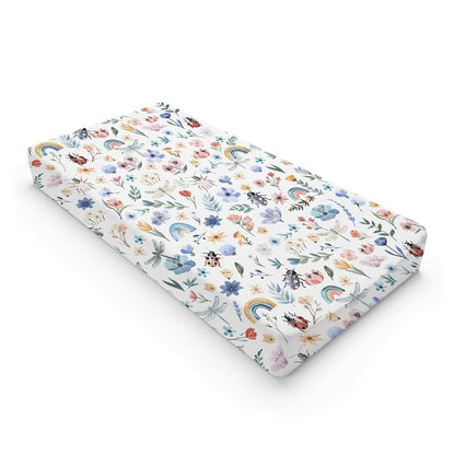 Hwmmbh Spring Garden Floral Rainbow Changing Pad Cover