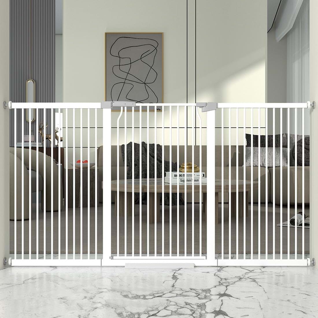 Extra Tall and Wide Metal Pet Gate for Doorway