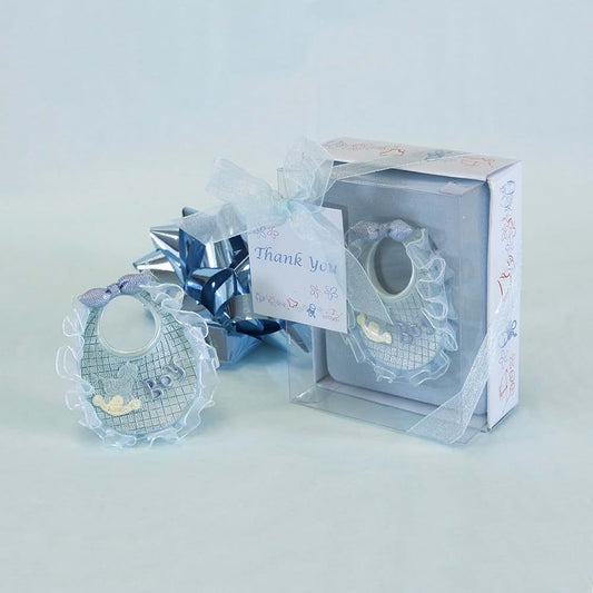 Lunaura Baby Keepsake Bib Set, Blue, 12-Piece Gift Box