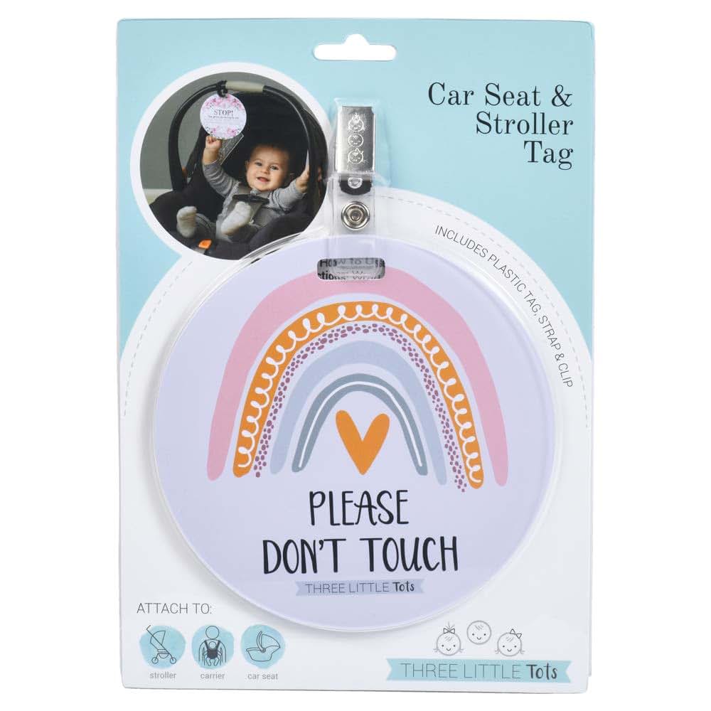 Three Little Tots Rainbow No Touching Baby Car Seat Sign (photo 2)