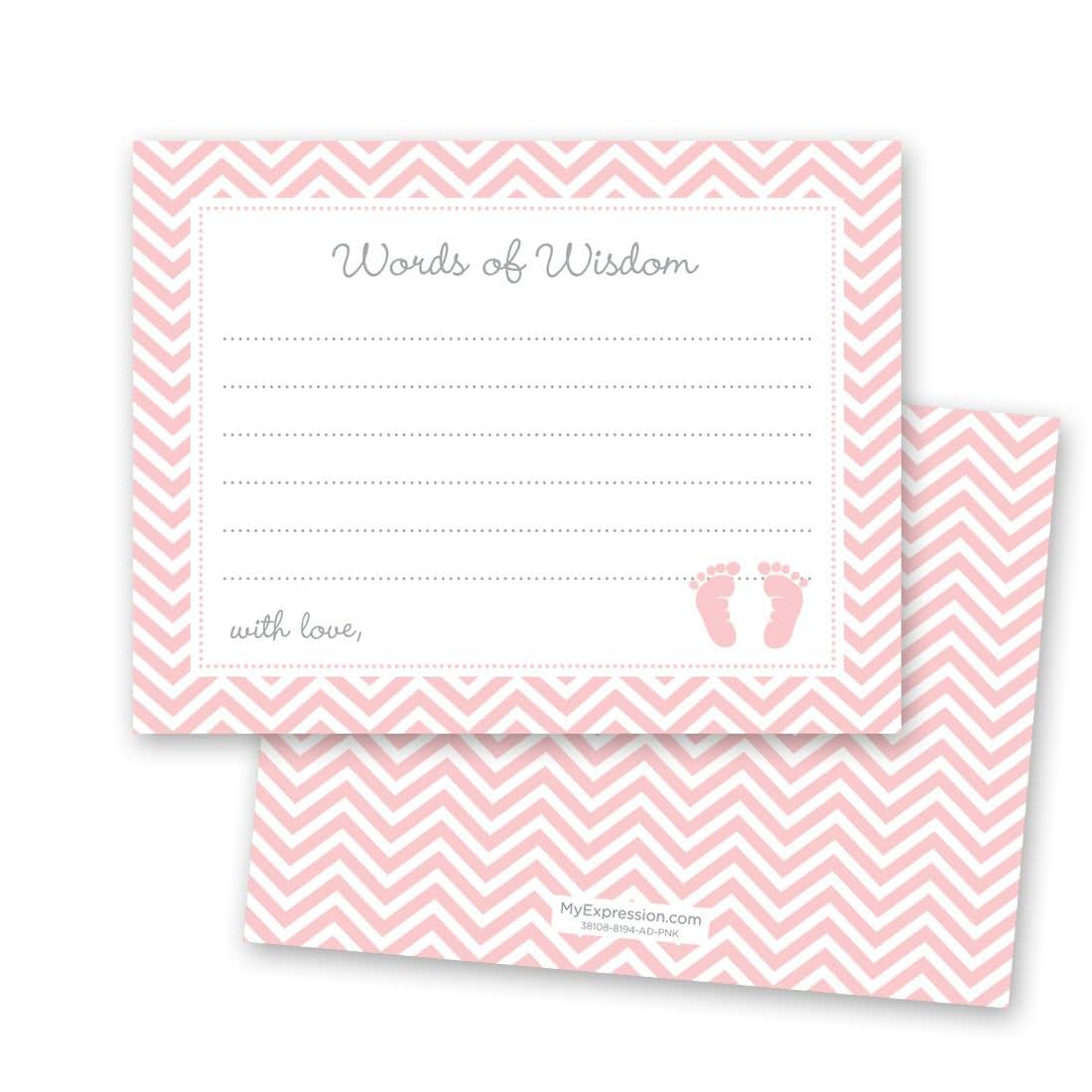 MyExpression.com 48 Cnt Pink Baby Feet Footprint Advice Cards