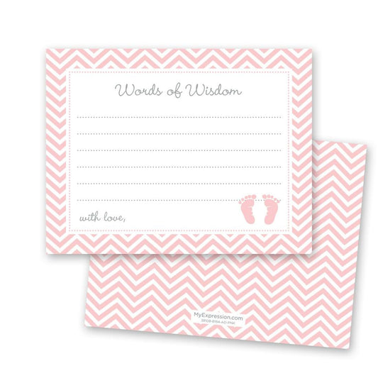 MyExpression.com 48 Cnt Pink Baby Feet Footprint Advice Cards