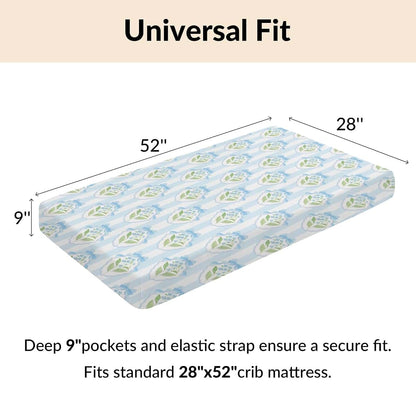 Cstdyfrv Pastel Flowers Bows Striped Baby Boys Girls Crib Sheets Pink Blue Hydrangea Floral Ribbon Bows Fitted Crib