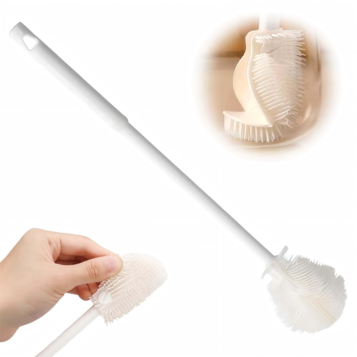 BabyOneStop 360° Flexible Silicone Bottle Brush With Long Handle
