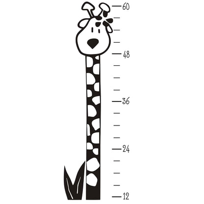 JURUOXIN Growth Chart Wall Decal Giraffe Art Vinyl Height Chart Sticker Black