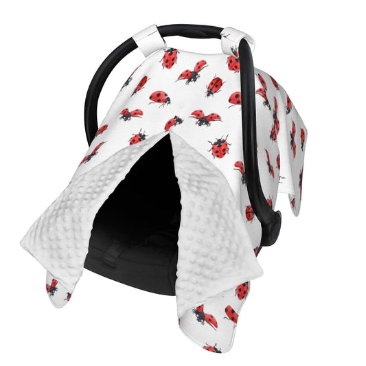 CAYKWVZ Watercolor Ladybug Baby Car Seat Canopy Cover Multi Use Shower Gift, Nursing Cover for Mom Nursing Covers, Bow