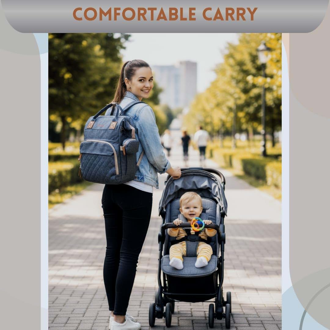 Mc Ella Multi-Function Diaper Backpack in Blue (photo 2)