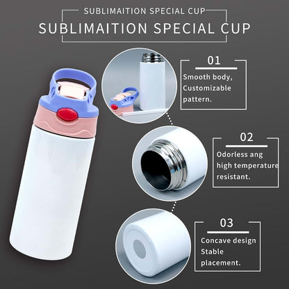 Maikesub 4-Piece 12oz Sublimation Stainless Steel Tumbler Set With Assorted Lids