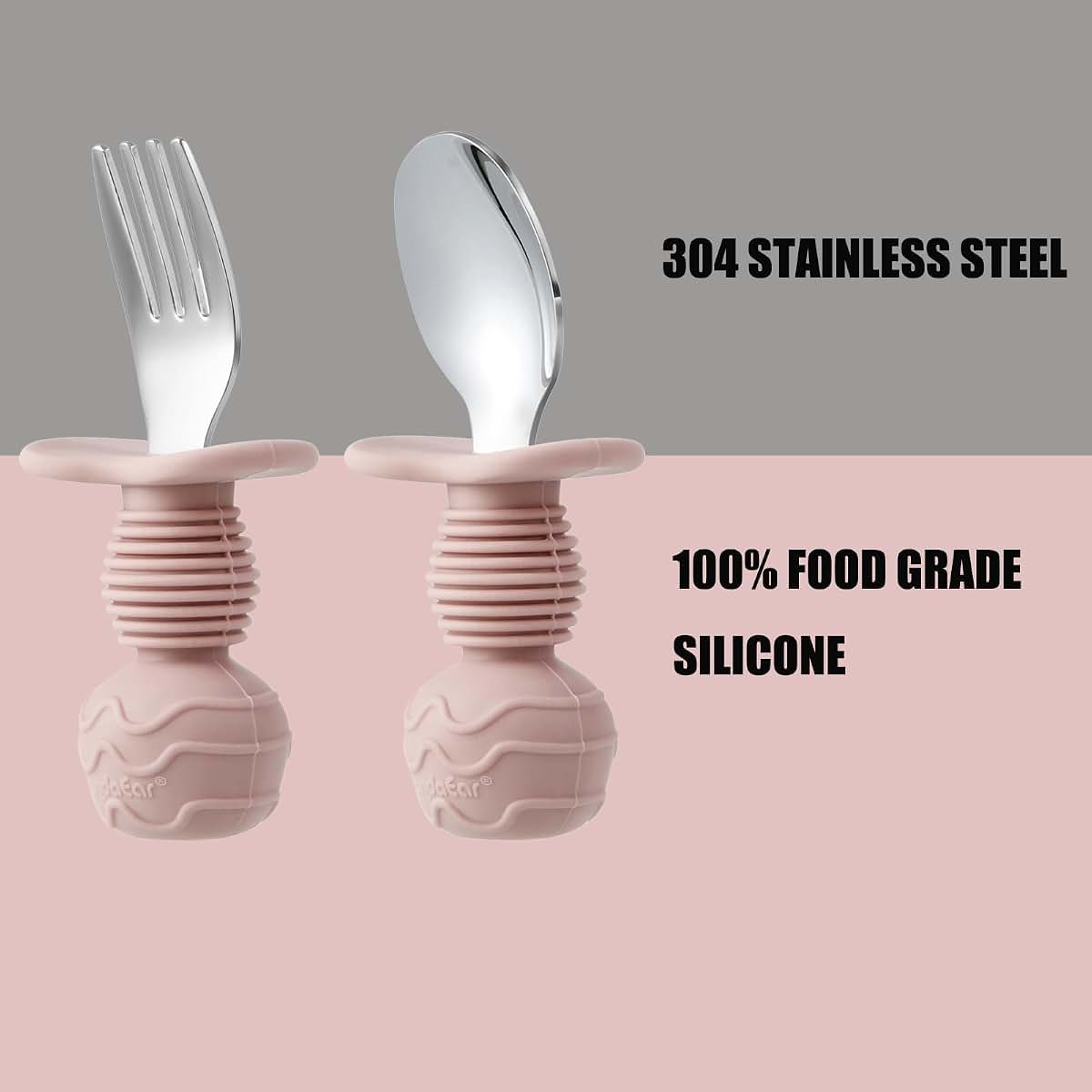 PandaEar 6 Pack Stainless Steel Toddler Spoons and Fork Feeding Set