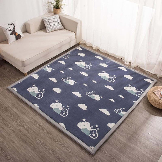 Dmkjdzsw Coral Velvet MatArea Rugs,Yoga Mat Exercise Pads,children'sLarge Foldable Play Mat, Extra Soft Activity Floor