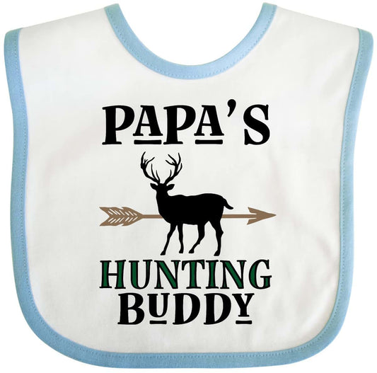 Inktastic Papa's Hunting Buddy Baby Bib